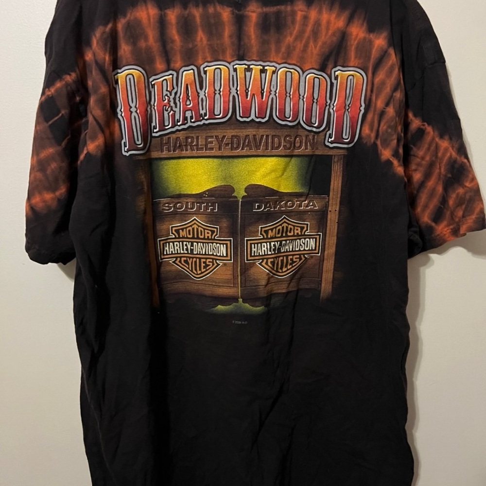 Harley-Davidson Black and Orange Graphic Tee - Picture 2 of 2